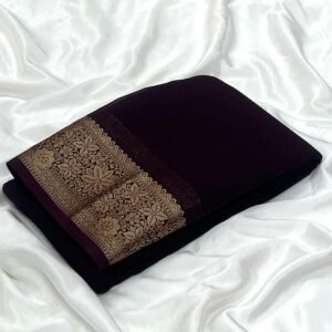 Exclusive Mysore Dani chiffon saree In Black