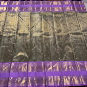 Kanchipuram Silk Saree In Green With Lavender