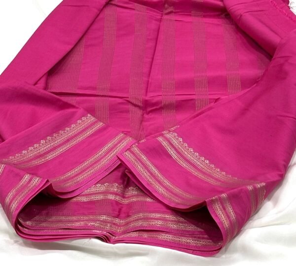 Exclusive Mysore Dani chiffon saree In Rani Pink