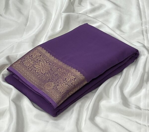 Exclusive Mysore Dani chiffon saree In Lavender
