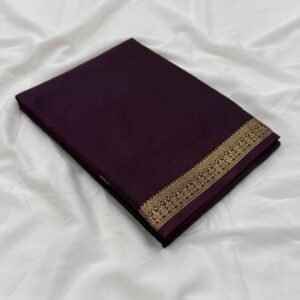Premium semi Mysore crepe silk saree In Coffee Brown