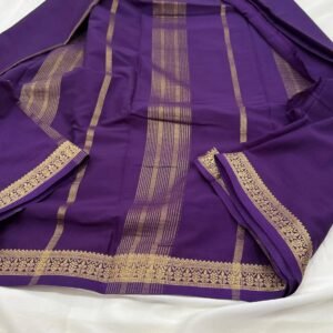 Premium semi Mysore crepe silk saree In Purple