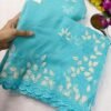 Party wear Shimmer Georgette saree in Sky Blue