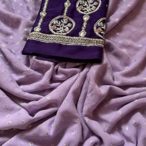 Viscose butti work saree with Swarovski work Border