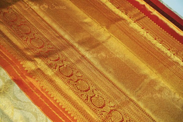 Muhurtham Saree White And Red Pure Kanjivaram Silk Saree