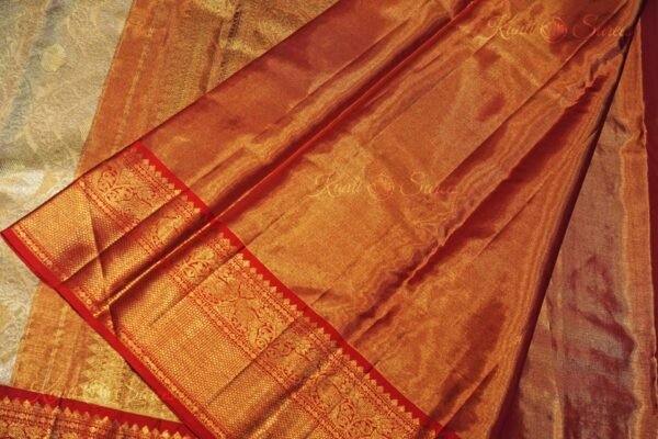 Muhurtham Saree White And Red Pure Kanjivaram Silk Saree