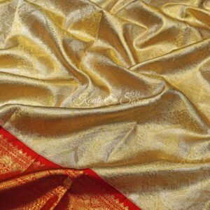 Muhurtham Saree White And Red Pure Kanjivaram Silk Saree