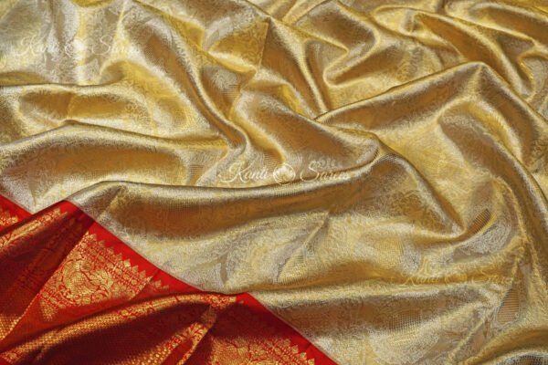 Muhurtham Saree White And Red Pure Kanjivaram Silk Saree