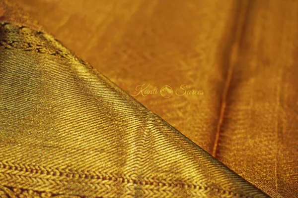 Kanjivaram Saree in Multi-Shade Orange & Pink with Coffee