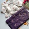 Purple Golden Zari Tissue Saree Chanderi Cotton Blouse