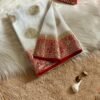Fancy Georgette Saree In White With Red