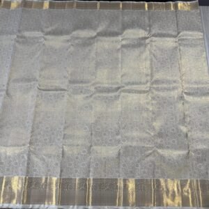 White Kanjivaram Silk Saree With Gold Jari Brocade