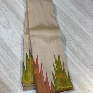 Temple Border Kanjivaram Silk Saree In White