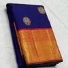 Kanchipuram Silk Saree In Royal Blue With Red