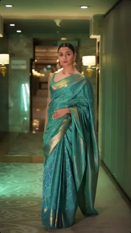 Draped in Tradition: Alia Bhatt in Kanjivaram Saree Steals the Spotlight at RRR Promotions 4 Alia Bhatt in Kanjivaram Saree
