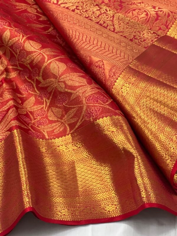 Red Kanchipuram Silk Saree For Wedding