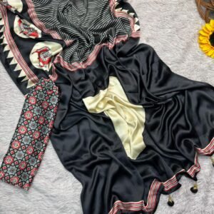 Black Gaji Silk saree
