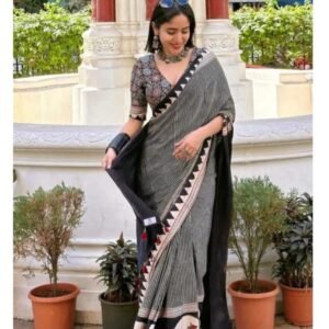 Black Gaji Silk saree