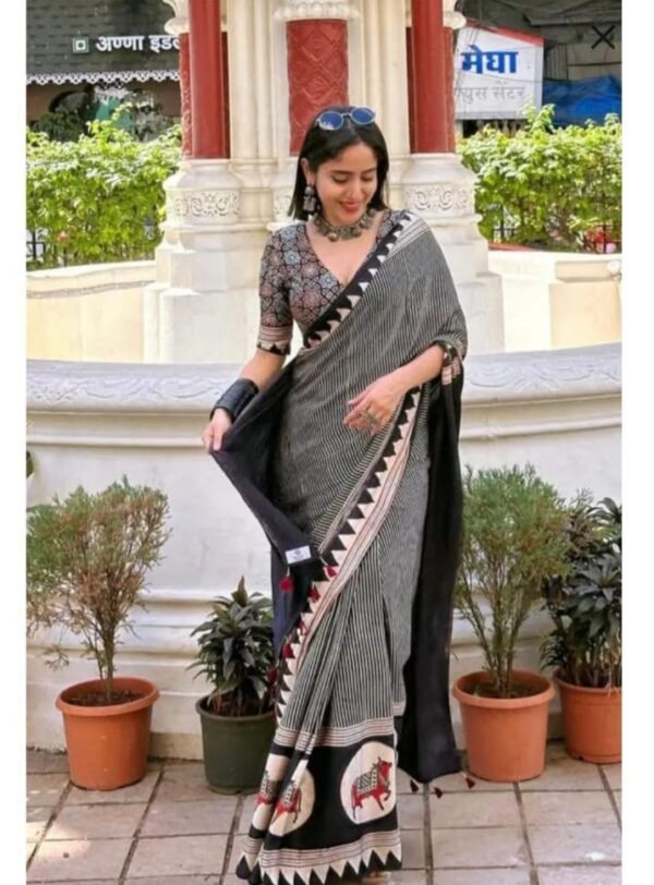 Black Gaji Silk saree