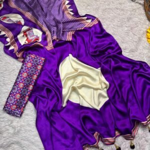 Purple Gaji Silk saree