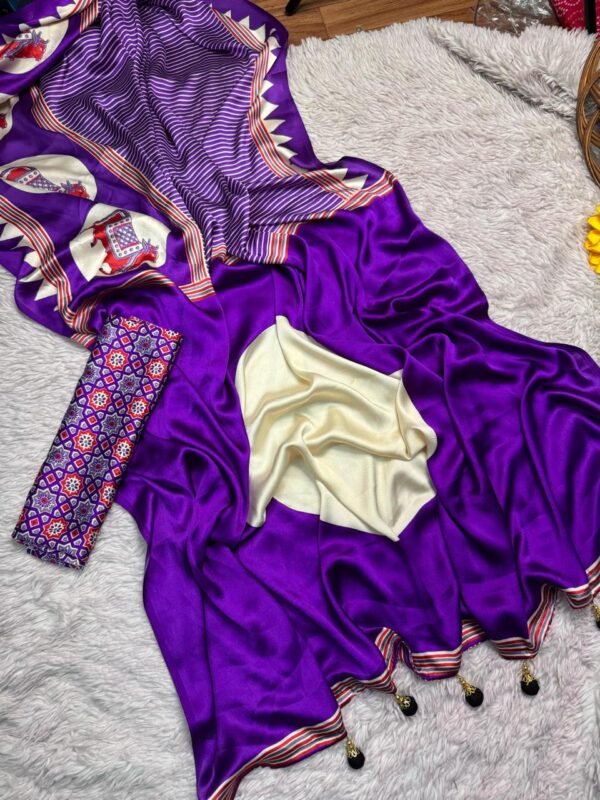 Purple Gaji Silk saree