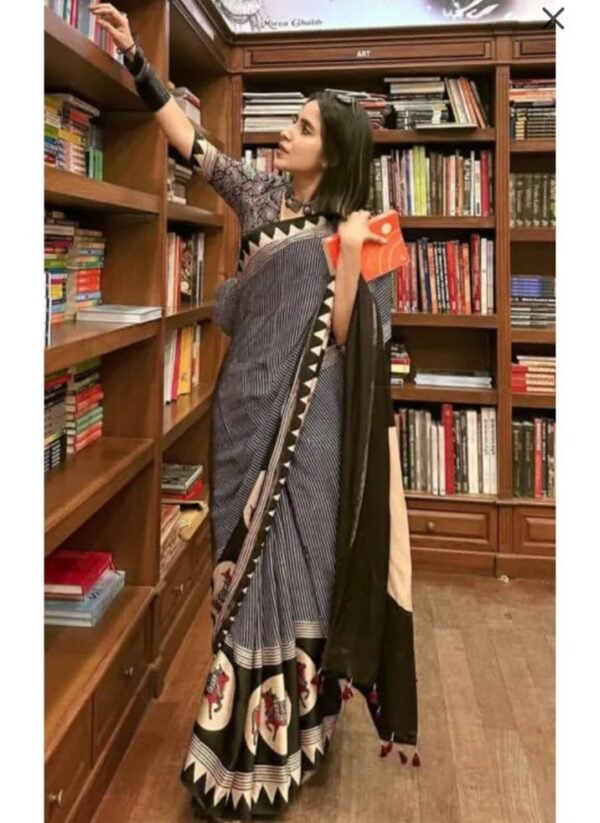 Black Gaji Silk saree