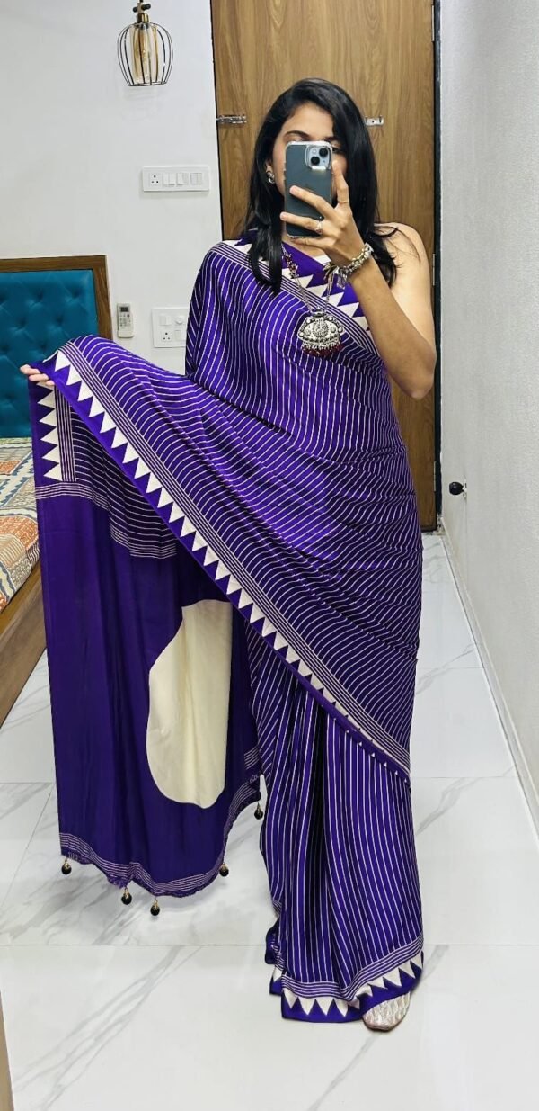 Royal Blue Gaji Silk saree