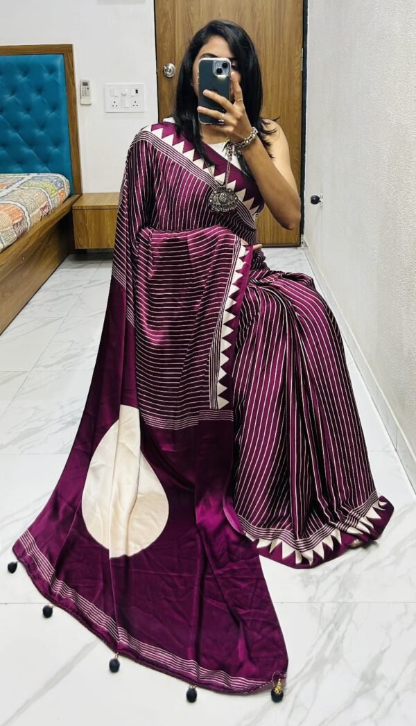 Maroon Gaji Silk saree