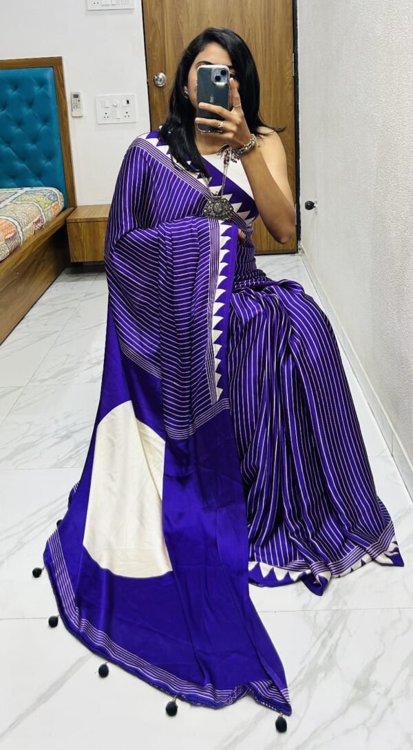 Royal Blue Gaji Silk saree