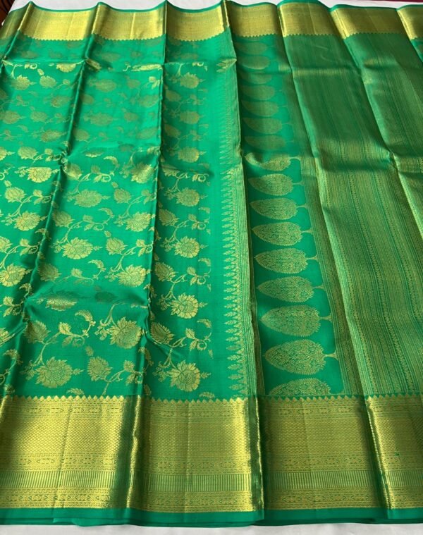 Kanchipuram Silk Saree In Spring Green