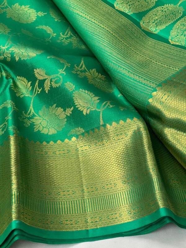 Kanchipuram Silk Saree In Spring Green