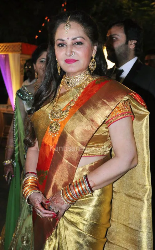 Jaya Prada in Kanjivaram Saree: A Vision of Grace at Son Siddharth’s Wedding Reception 4 Jaya Prada in Kanjivaram Saree