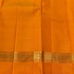 Kanchipuram Silk Saree In Reddish Pink With Orange