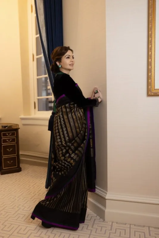 Regal Elegance: Nita Ambani in Kanjivaram Saree Turns Heads at Trump’s Swearing-In Ceremony 4 Nita Ambani in Kanjivaram saree