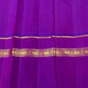 Kanchipuram Silk Saree In Aqua With Purple