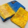 soft kota doria with beautiful couple print and allover mirror work