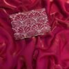 Maroon Red Space silk Designer Saree With Beats Work Blouse