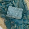 Light Blue Space silk Designer Saree With Beats Work Blouse
