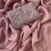 Baby Pink Space silk Designer Saree With Beats Work Blouse