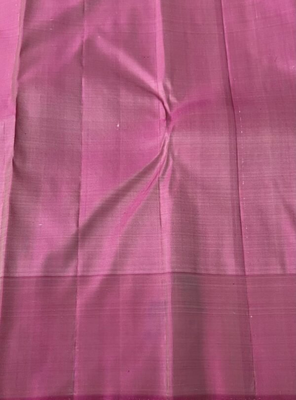 Designer Kanchipuram Silk Saree In White With Pink