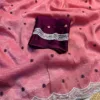 Pink Crunchy Chiffon Party Wear Saree