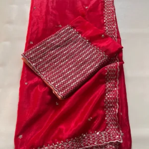 Red Georgette Party Wear saree