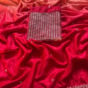Red Georgette Party Wear saree