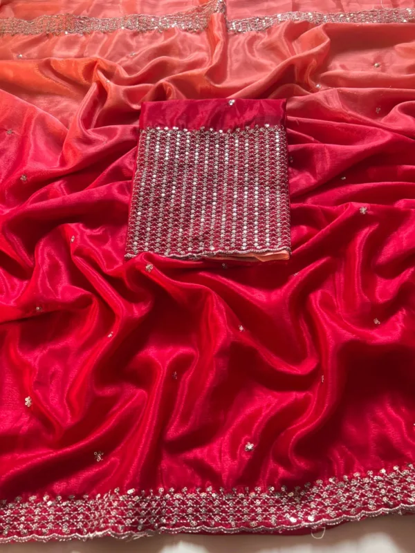 Red Georgette Party Wear saree