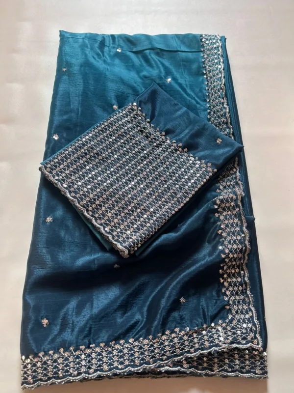 Blue Georgette Party Wear saree
