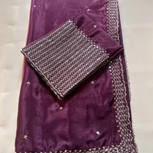 Purple Georgette Party Wear saree