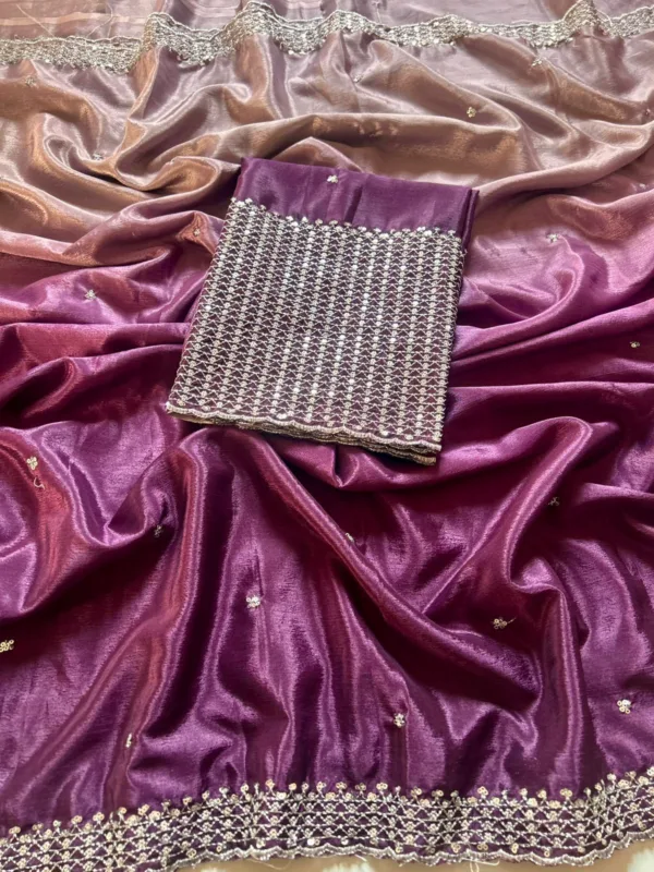 Purple Georgette Party Wear saree