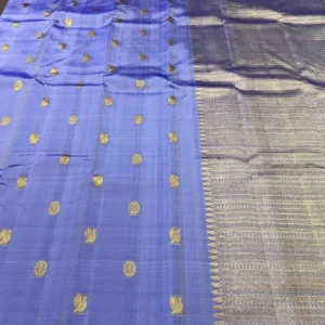 Dark Lavender Kanchipuram Silk Saree In Borderless