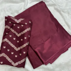 Viscose Mysore crepe Silk Saree In Maroon