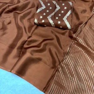 Viscose Mysore crepe Silk Saree In Coffee Brown